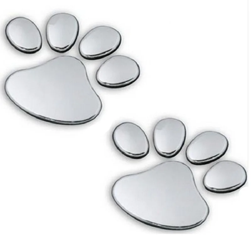 

Dewtreetali Car Sticker Cool Design Paw 3D Animal Dog Cat Bear Foot Prints Footprint 3M Decal Car Stickers Silver Gold Red Bla