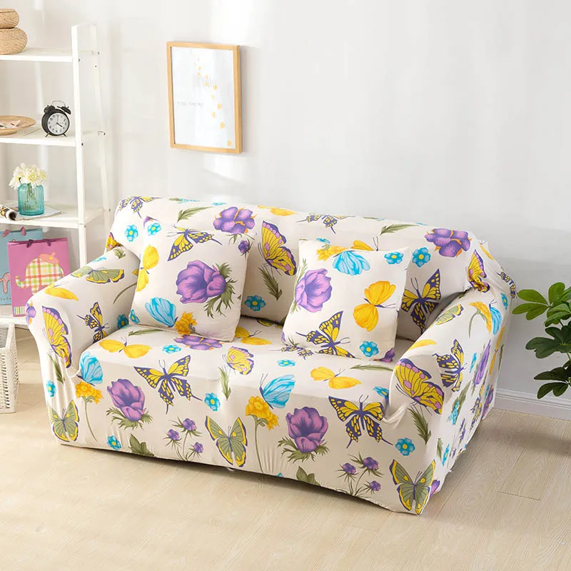Современное покрывало для дивана растения с цветочным принтом эластичный спандекс мебель чехол для дивана все включено протектор чехлов - Цвет: 3