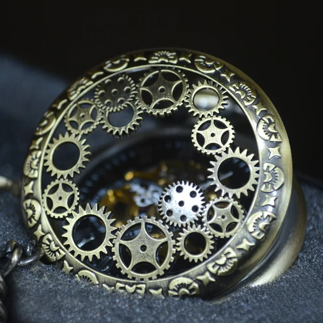 TIEDAN Bronze Sport Style Steampunk Skeleton Mechanical Pocket Watch Men Antique TIEDAN Bronze Sport Style Steampunk Skeleton Mechanical Pocket Watch Men Antique