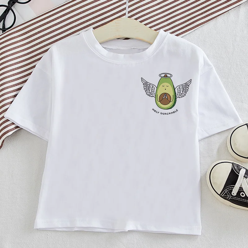 Новинка года; милые детские футболки для мальчиков в Корейском стиле с авокадо; футболки для малышей с героями мультфильмов Kawaii; летние топы для девочек в стиле Харадзюку; Tumblr