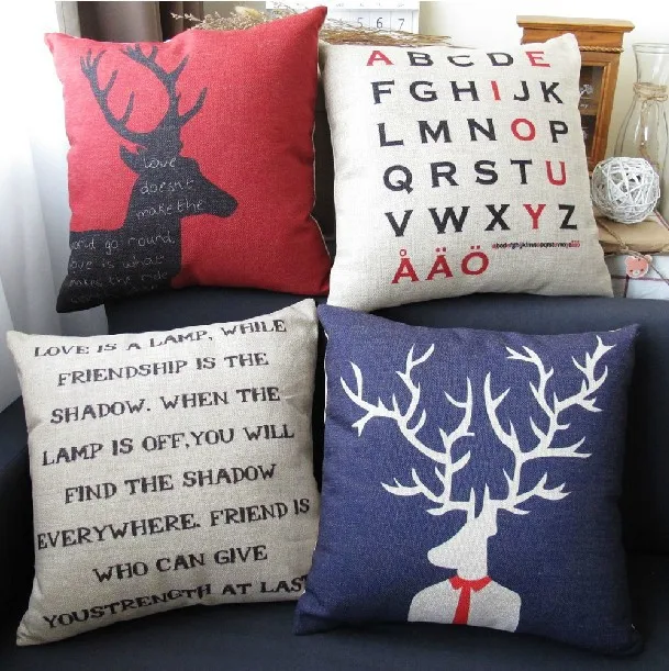 بسيط الأيائل رسائل الحيوانية وسادة سيارة مكتب سائد القطن وسادة أريكة تزيين المنزل 45*45 سنتيمتر 4 قطعة/الوحدة بسيط الأيائل رسائل الحيوانية وسادة سيارة مكتب سائد القطن وسادة أريكة تزيين المنزل 45*45 سنتيمتر 4 قطعة/الوحدة