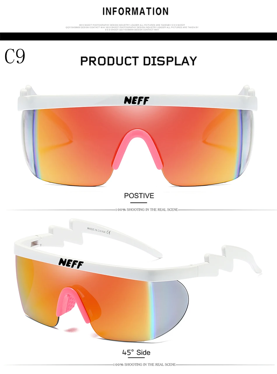 Новые модные брендовые солнцезащитные очки Neff для мужчин/женщин Oculos De Sol Винтажные Солнцезащитные очки с покрытием для вождения 2 объектива Gafas Feminino