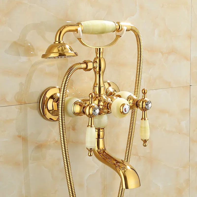 gold bathtub FAUCETS hot and cold water MIXER faucet antique bathroom