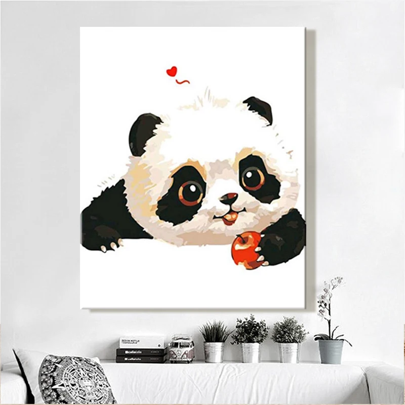 Preise Farbe durch zahl kunst malerei durch zahlen Tier Schöne Kaninchen katze Panda Handgemachte Individuelle anpassung geschenk interessant