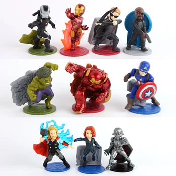 

Marvel Avengers Action Figure Juguetes Captain America IronMan Super Heroes Figures Collectible Model Toys For Children 9CM