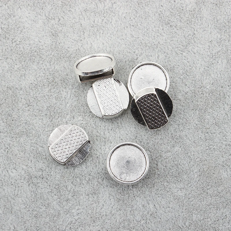 20 шт тибетские серебряные плоские кожаные бусины для нанизывания пустые 12 мм Кабошон Установка diy Изготовление браслетов поставки