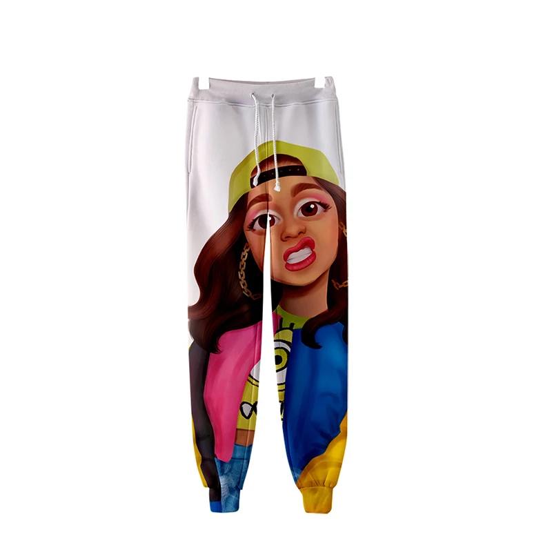 3d бегунов Брюки модные хип хоп Cardi B мультфильм печатных для мужчин и женщин повседневные Длинные свободные брюки 3D фитнес брюки спортивные брюки
