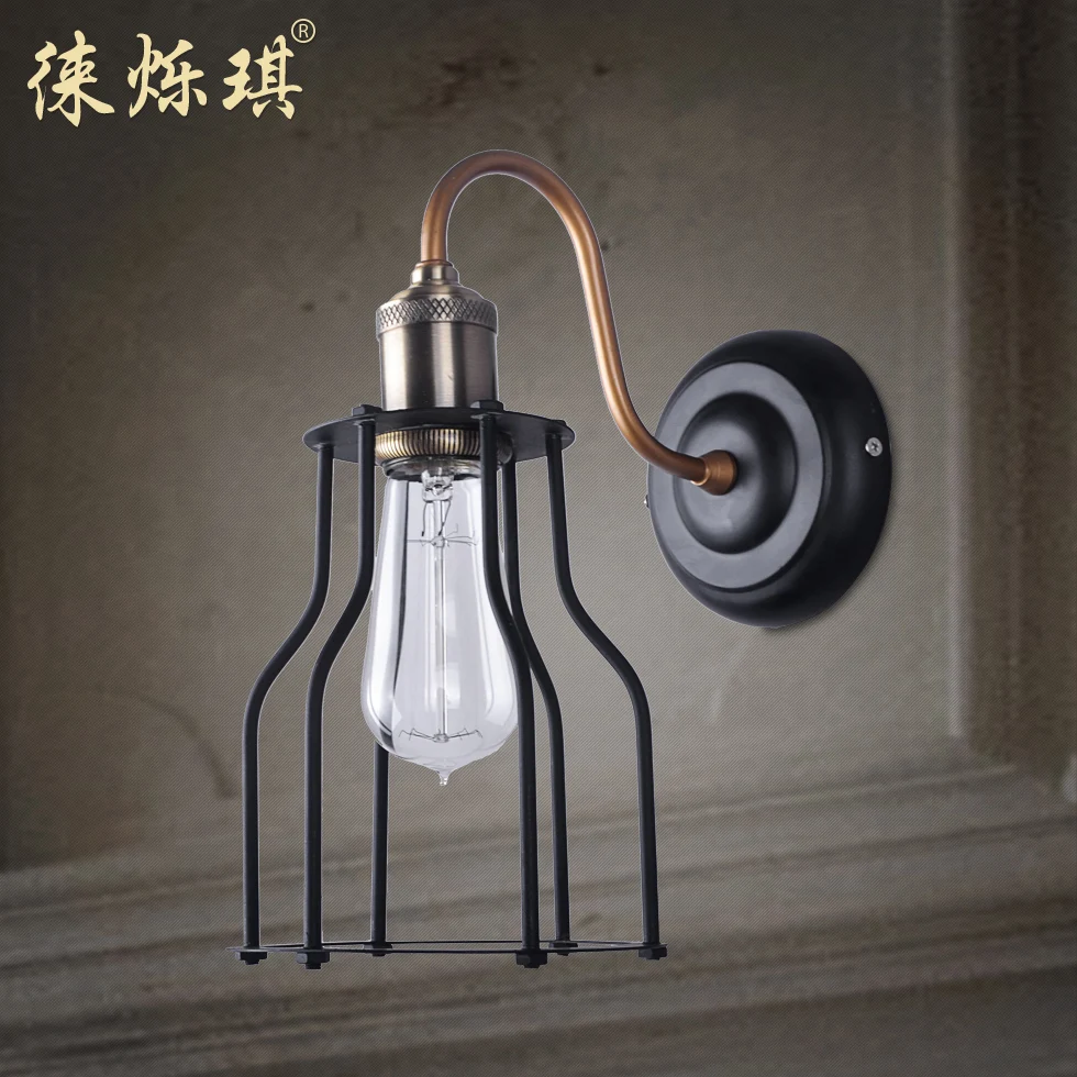 Lai Shuo Qi Vintage iron wall lamp lamp wall lamp balcony 1014 American aisle stairs Lai Shuo Qi Vintage iron wall lamp lamp wall lamp balcony 1014 American aisle stairs