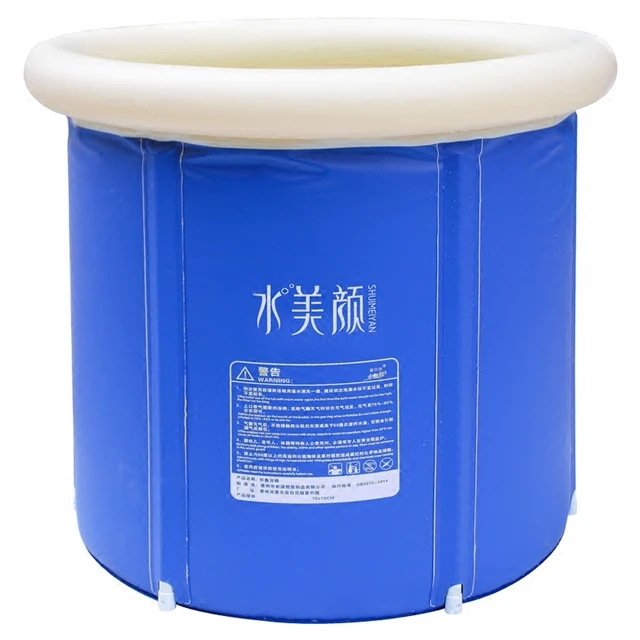 happy life portable plastic bathtub, blue-in inflatable & portable