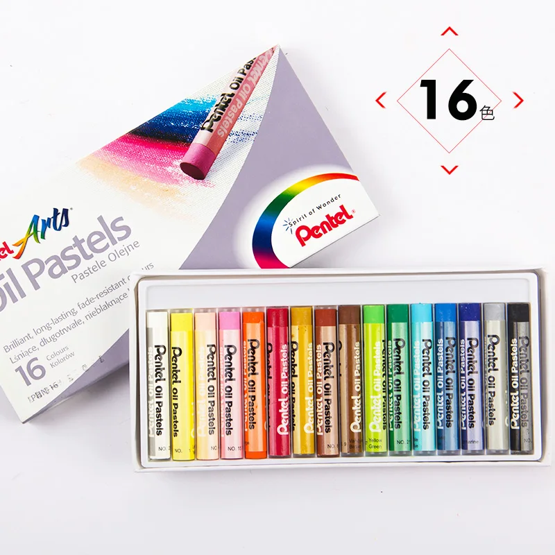 

Japan Pentel PHN-16 Oil Pastels for Drawing Kids Painting Supplies Washable Color Crayons 16 Colors Set