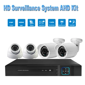 

PUAroom 4CH 1080P IP66 night vision AHD camera RoHS FCC CE approved H.264 onvif video recording Interior Security Camera System