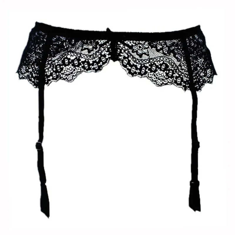 Plus Size XL Garters Black White Wedding Garter Sexy Transparent Lace
