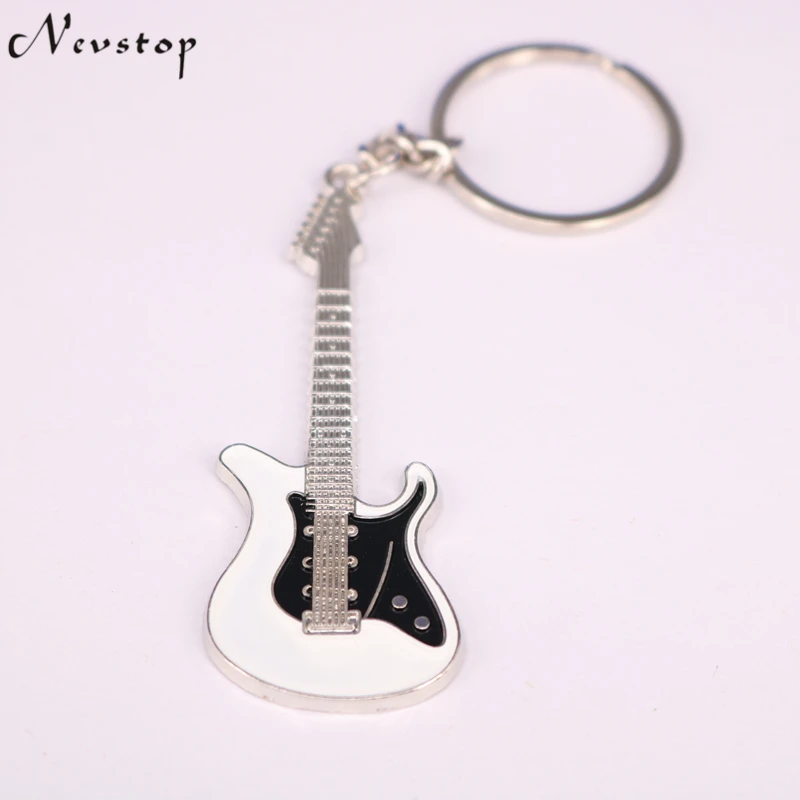 Guitar Keychain 1PC Unisex White and Black Guitar Key