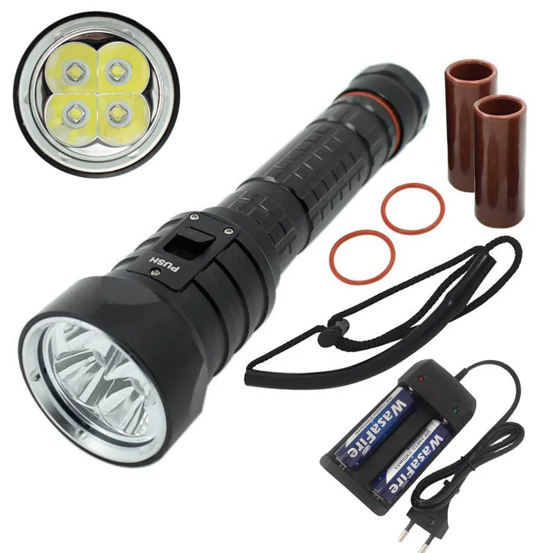 

U2 Diving Flashlight 18650 Light Dive Torch Powerful LED 4x XM-L2 Underwater Flashlight Waterproof Scuba Diving Lamp Linterna