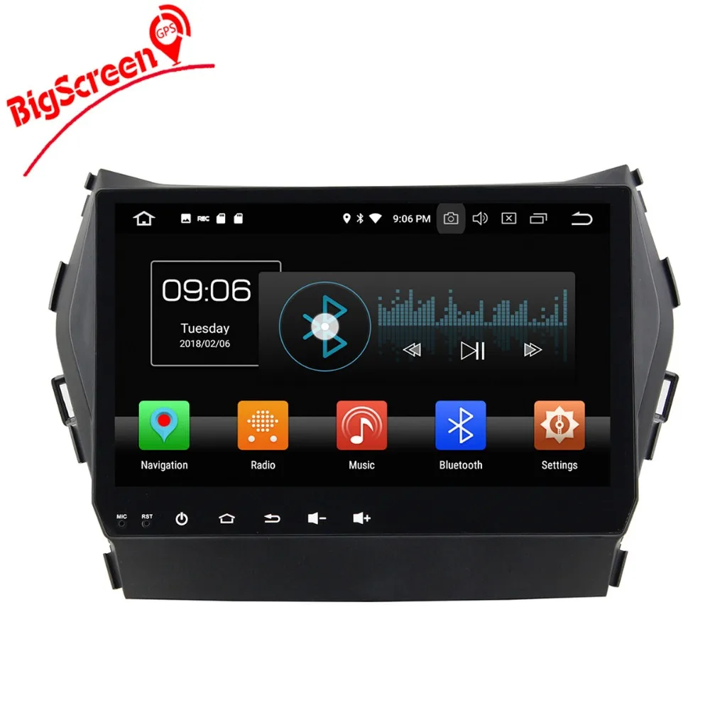 Cheap Bigscreen Android 8.0 car DVD octa Core 4GB RAM 32GB rom multimedia player for hyundai IX45 santa fe 2014+ gps stereo head units 4