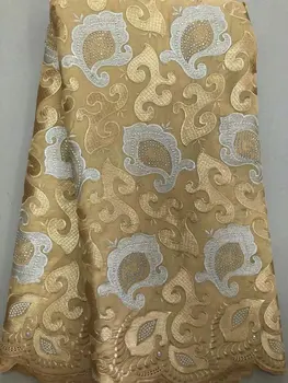 

African Tulle Lace Fabric 2018 High High Quality Net African Material White And Gold Lace Fabric For Dresses Wedding