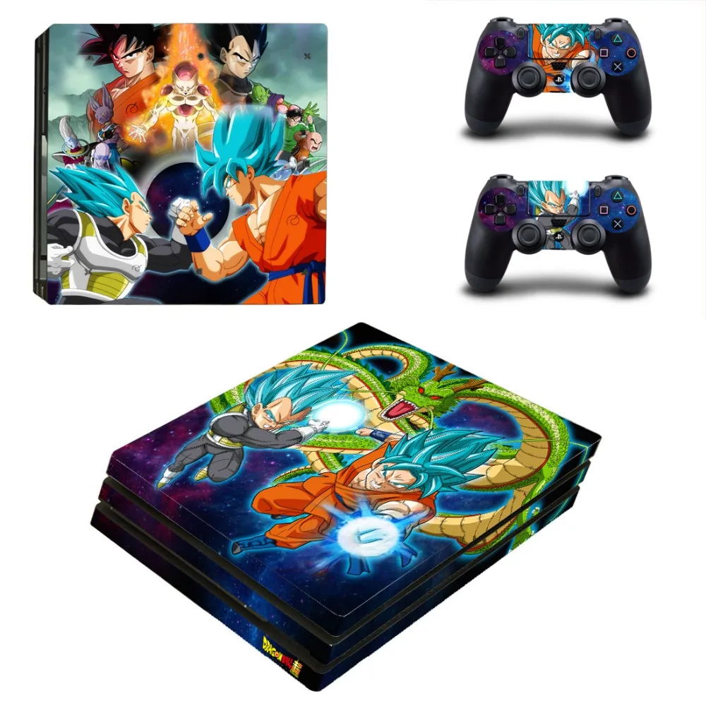 Виниловая наклейка на кожу для консоли Sony Playstation 4 и 2 контроллеров PS4 Pro аниме Dragon