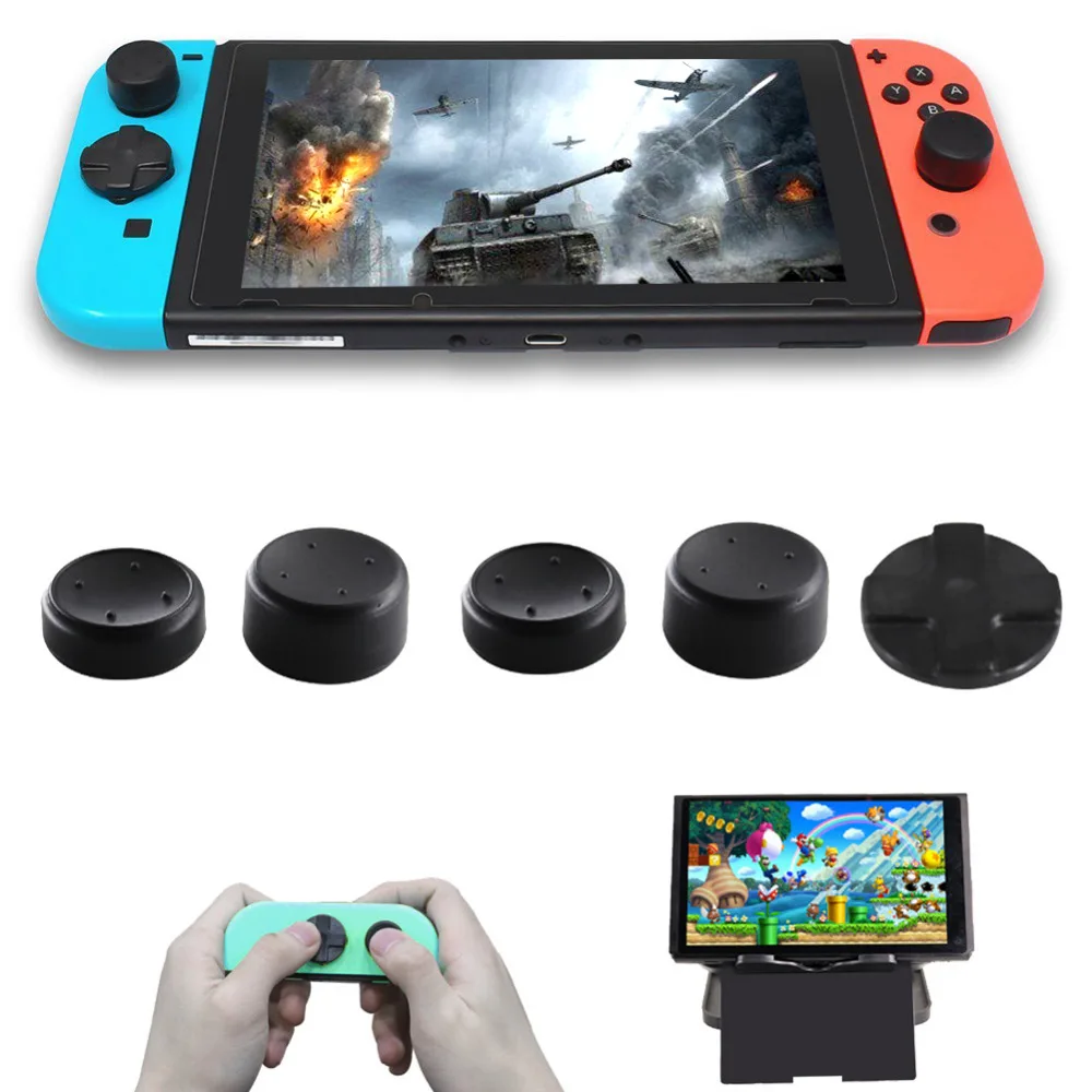 

Anti Skid Thumb Grip Caps Alternative D-Pad Direction Key Cross Button for Left Nintendo Switch Joy-Con with 4 Thumb Grip Caps
