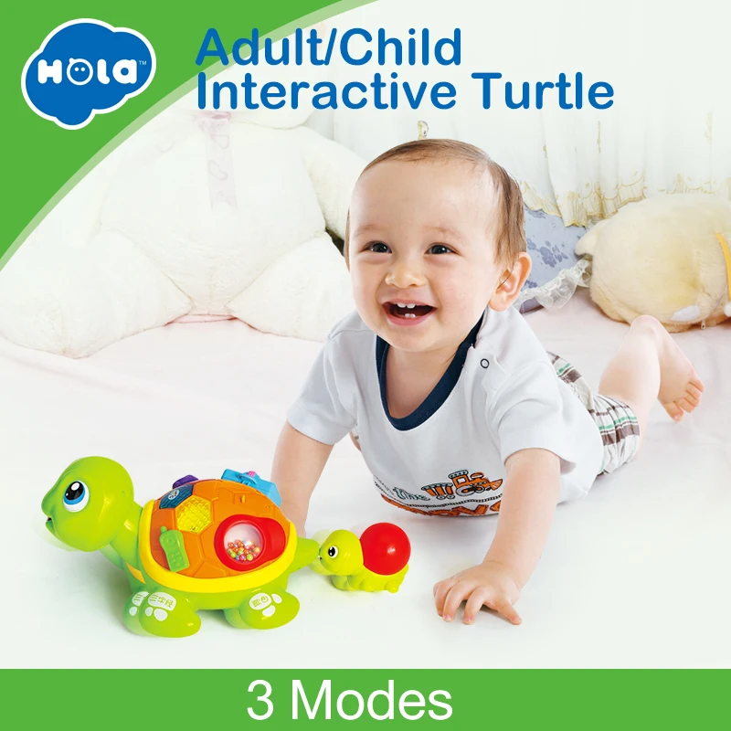 

HUILE TOYS 868 Parent and Children Turtle with Music/Light/Sound Control/Touching Sensor/Electric Learning Educational Toys