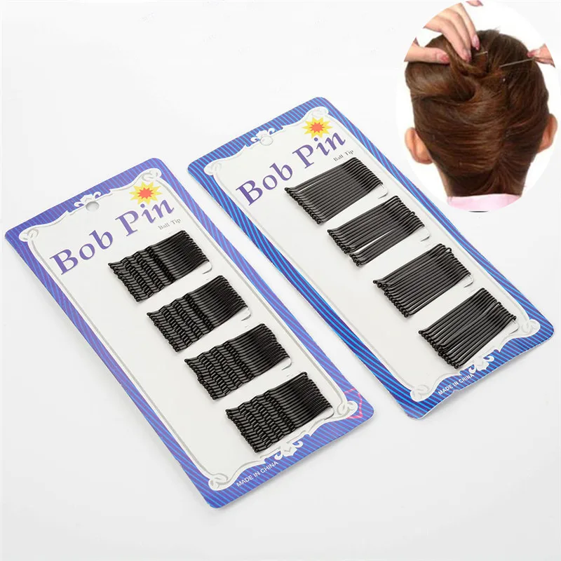 

60 Pcs/Set Hair Waved U-shaped Curly Wavy Bobby Pin Barrette Salon Grip Clip Hair Pins Black 4.5cm Free Shipping
