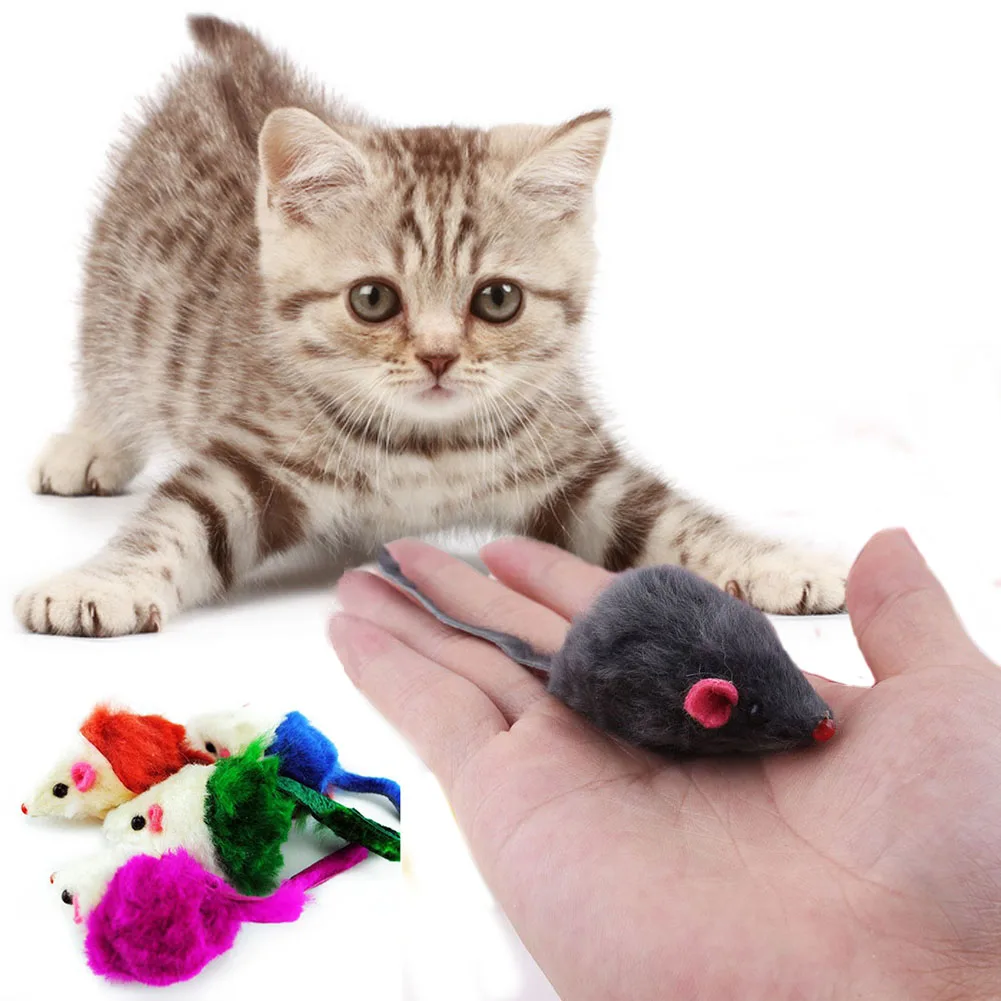 Buy 10pcs/lot Rabbit Fur False Mouse Pet Cat Toys Fake