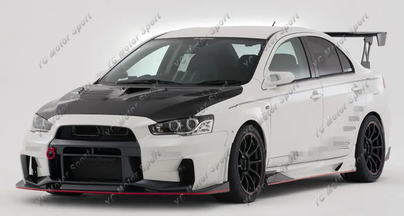 2008-2012 Mitsubishi Lancer Evolution EVO X Varis '17 Ver. Ultimate Style Front Bumper with Lip FRP (59)