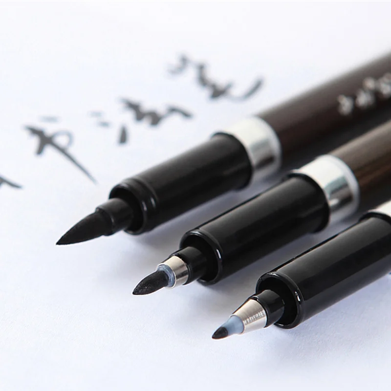 3 шт./компл. кисть каллиграфическая ручка Китайский изучение слов канцелярские StudentArt DrawingMarker ручки школьные принадлежности