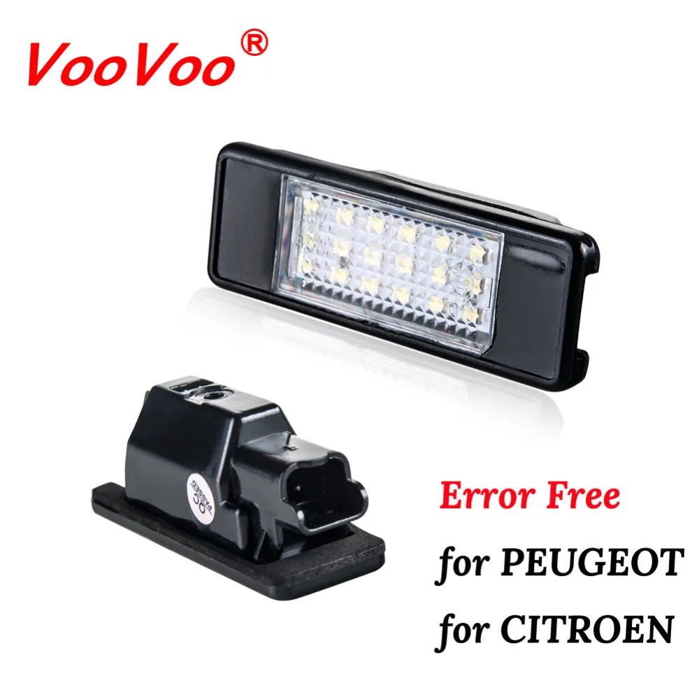 

2Pcs White LED Car Rear License Plate Light for Peugeot 106 1007 207 307 308 3008 406 407 508 806 for CITROEN C2 C3 C4 C5 C6 DS3