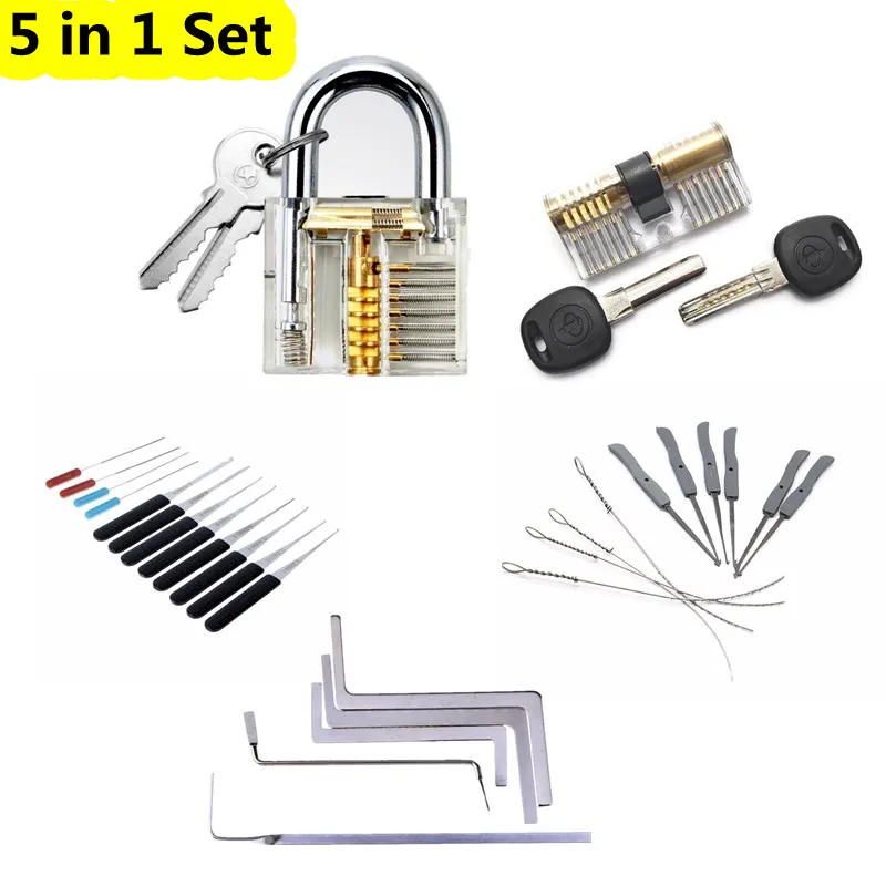 

Locksmith Tension Wrench Tool Broken Key Extractor Tools with Transparent Practice Pick Lock Locksmith Supplies Free Shipping