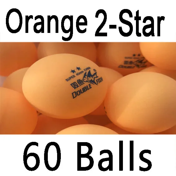 60x Double Fish 1star 2star 3star 40mm training Table Tennis Balls - Цвет: 2 star orange