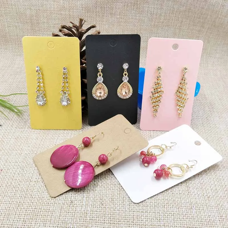 1 пара серьги из крафт бумаги 5 Х9 см черные/крафтовые/розовые/белые/желтые средней