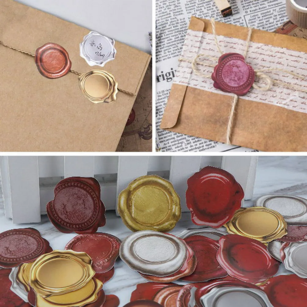 45pcs/Box hot Creative Cute Wax Seal PVC Decoration Stickers DIY Diary
