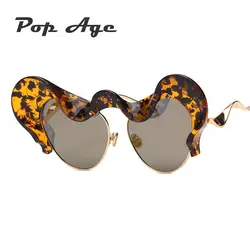 POP возраст Мода 2017 г. Для женщин Прохладный анаглиф облака Форма знаменитости Солнцезащитные очки для женщин леди Брендовая Дизайнерская