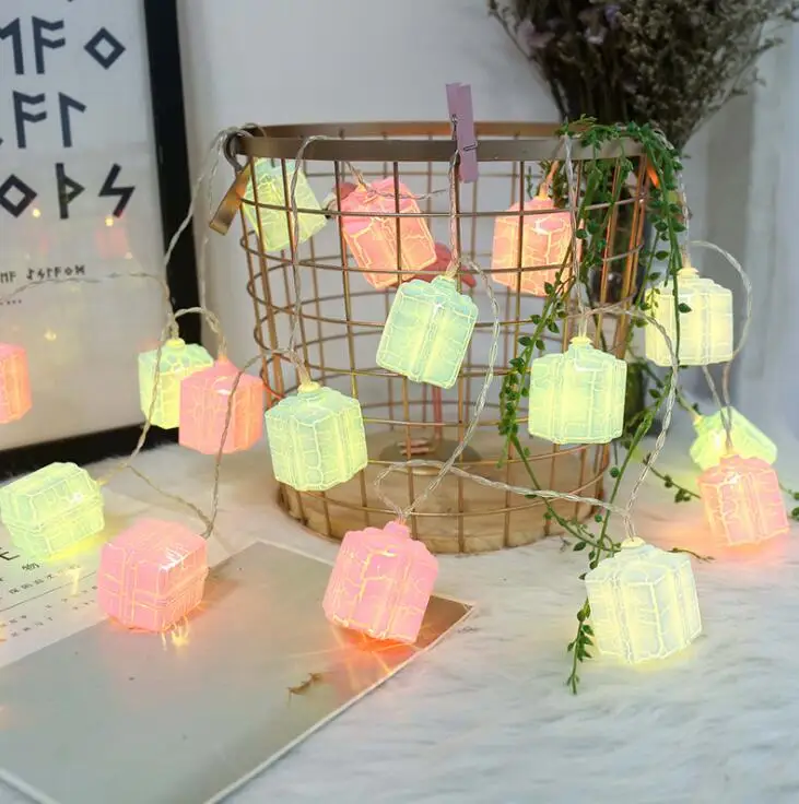 

Gift Box Lamp String LED Creative Square Form Battery Box String Lamp Gift Decorative Colored Lamp
