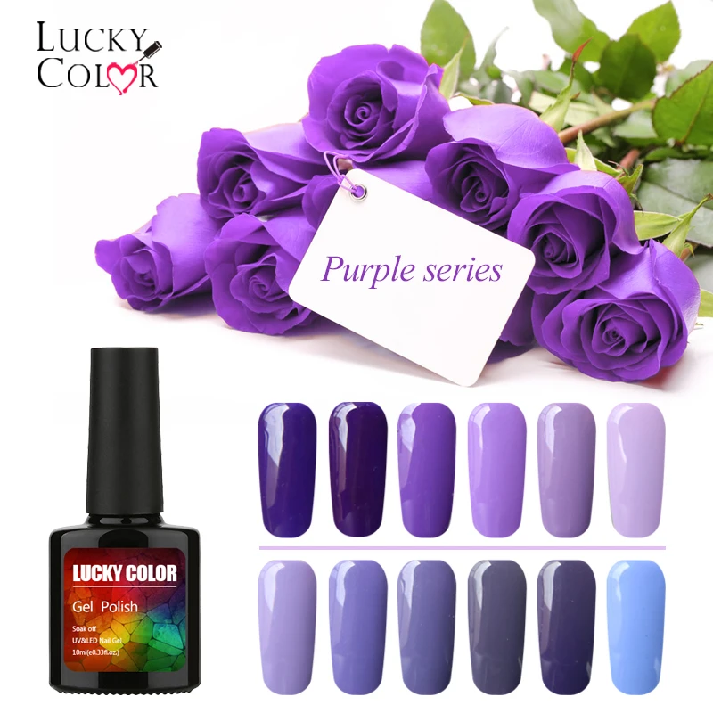 

10ML Pure Purple Blue Candy Color Soak Off UV Nail Polish Stamping Semi Permanent Nail Art DIY Lacquer