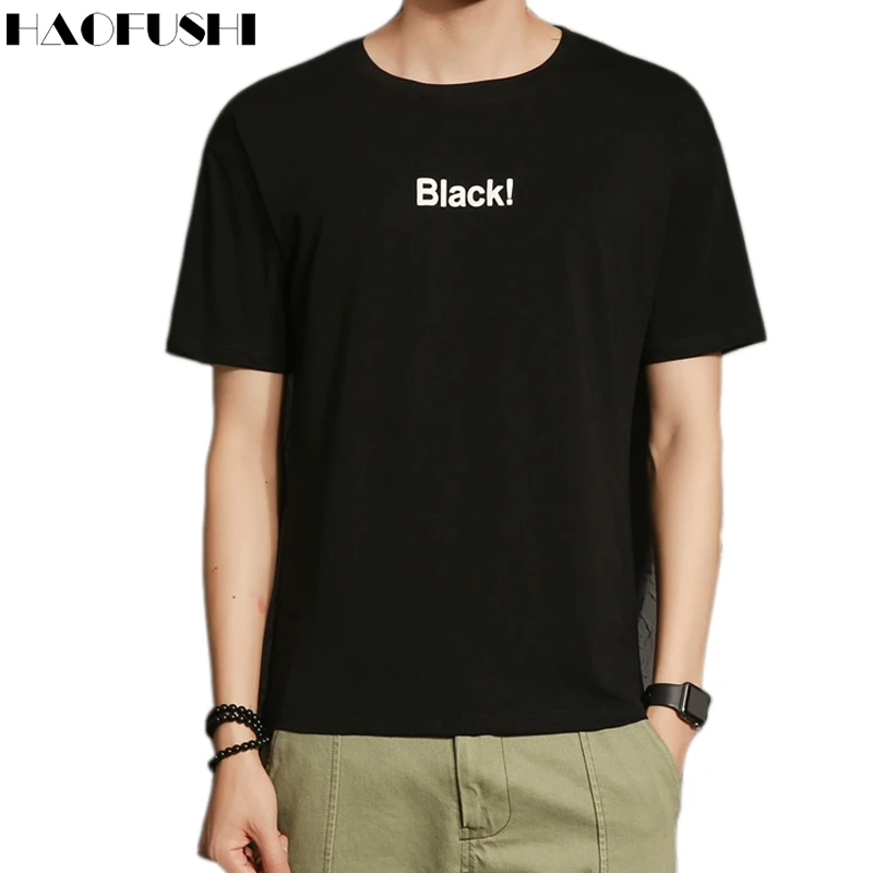 НОВОЕ письмо черный белый Красный Синий печатных футболки 2017 лето повседневная