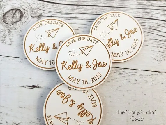  Paper plane Wedding Save the Date Magnets set Custom Wedding invitations cards wedding gifts for gu - 32952608999