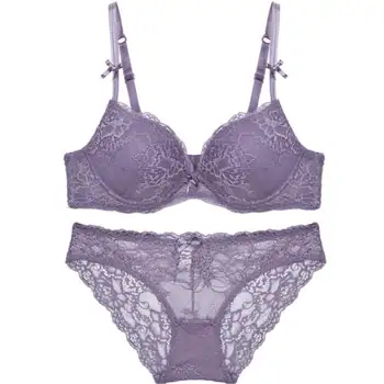 

Floral French Lace Bra Lace Lingerie Set Transparent Lace Sexy Bra Set Women's Underwear Set Sutia Soutien Gorge Sujetadores New