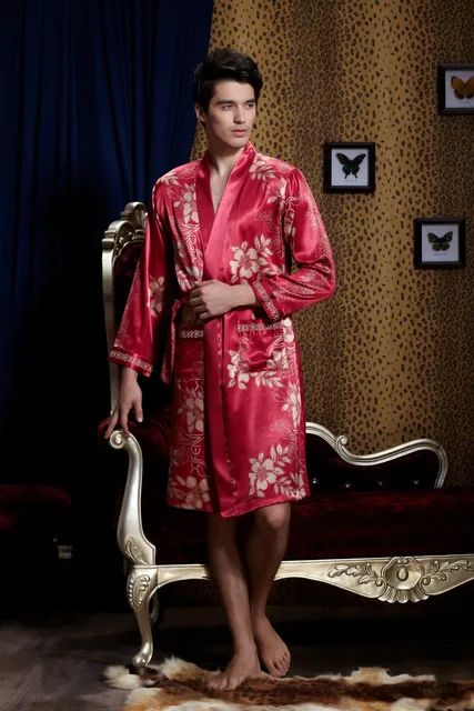 male silk kimono robe
