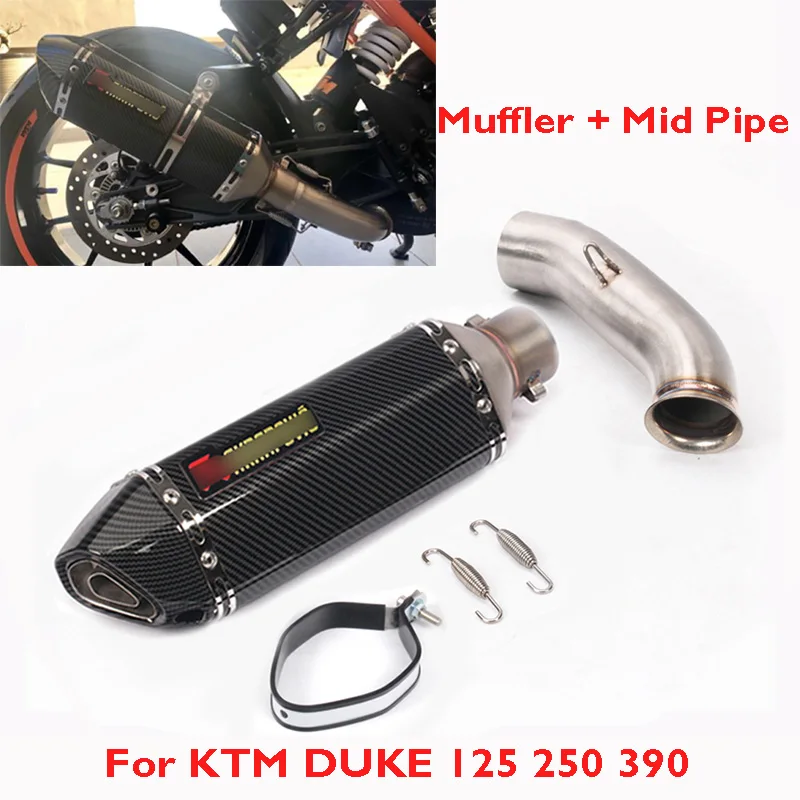 

DUKE 390 250 125 Motorcycle Muffler Exhaust Pipe Silencer Escape & Mid Connect Link Pipe for KTM 125 250 390 2017 2018