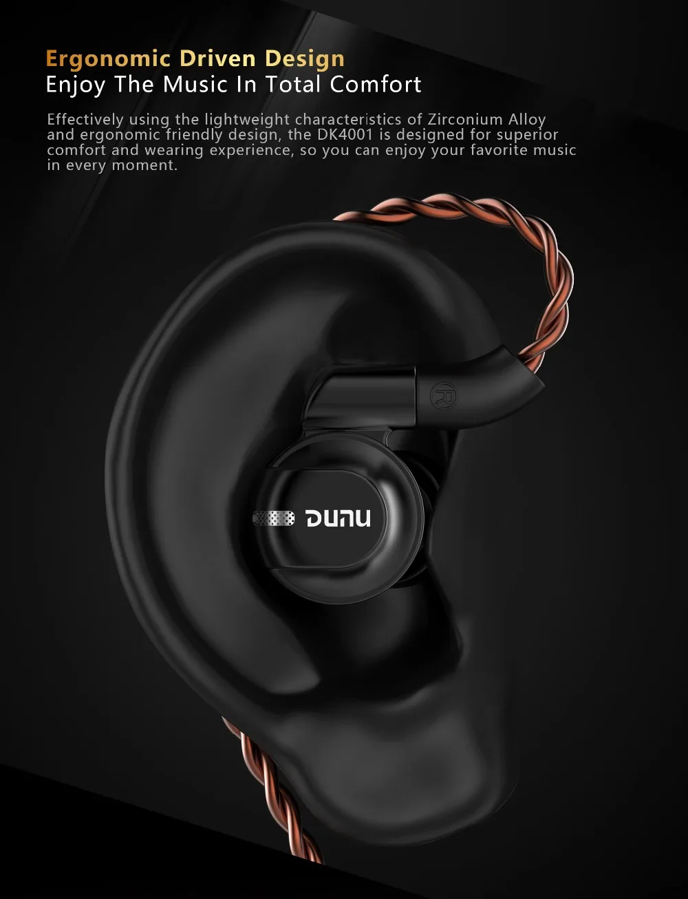 Наушники DUNU DK4001 Hi Res бериллиевый 5 драйвер гибридный разъем MMCX Fi|Наушники и