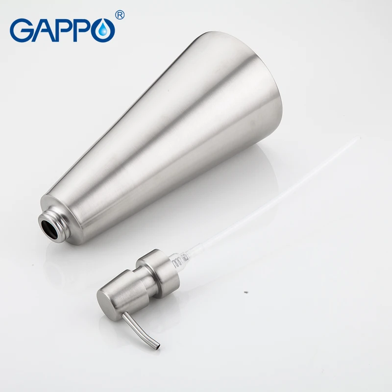 GAPPO Liquid Soap Dispensers Cone Free Standing Bathroom Accessories Saop Pumps Stainless Steel Bottle Liquid Accessories images - 6