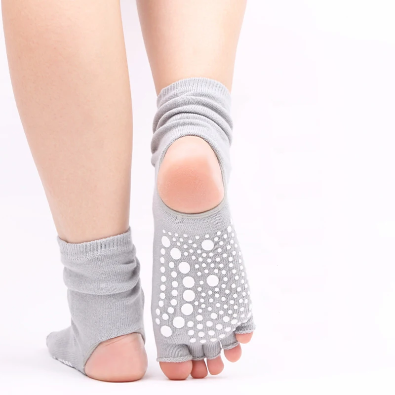 

Women yoga socks anti slip Pilates Gym Ballet Socks Good Grip Women Cotton Socks Breathable Elastic yoga socks open toe