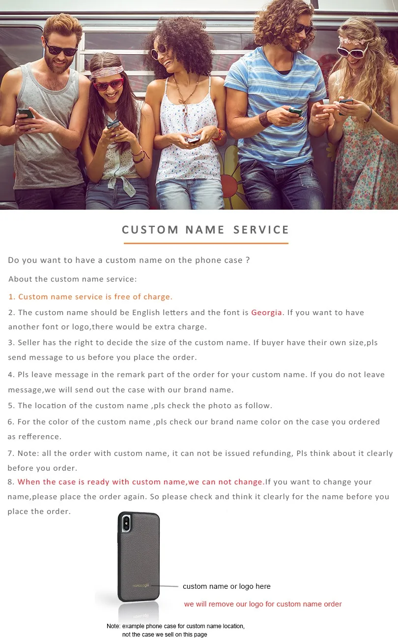 custom name at the bottom