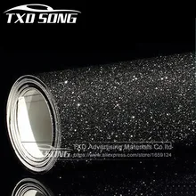 Adesivo vinil preto de glitter, adesivo de vinil para estilização do carro, 10/20/30/40/50/60x152cm filme vinil envoltório lixadeira fosca, com glitter