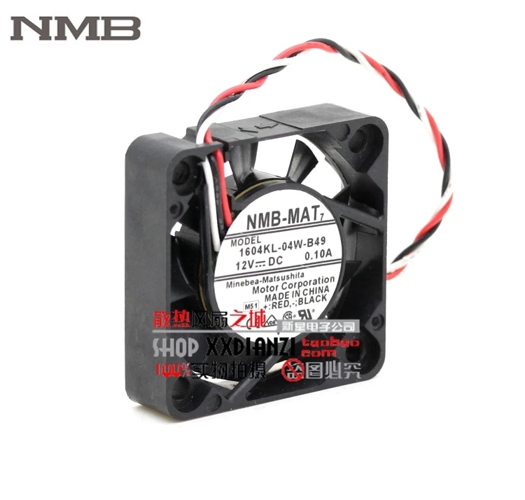 Brand NMB 1604KL-04W-B49 4010 40mm DC 12V 0.1A dual ball bearing axial cooling fan Brand NMB 1604KL-04W-B49 4010 40mm DC 12V 0.1A dual ball bearing axial cooling fan