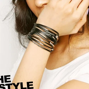 

Free Shipping New 2013 Items,European Style Charm Multilayer Leather Bracelet,Wholesale Bracelets & Bangles