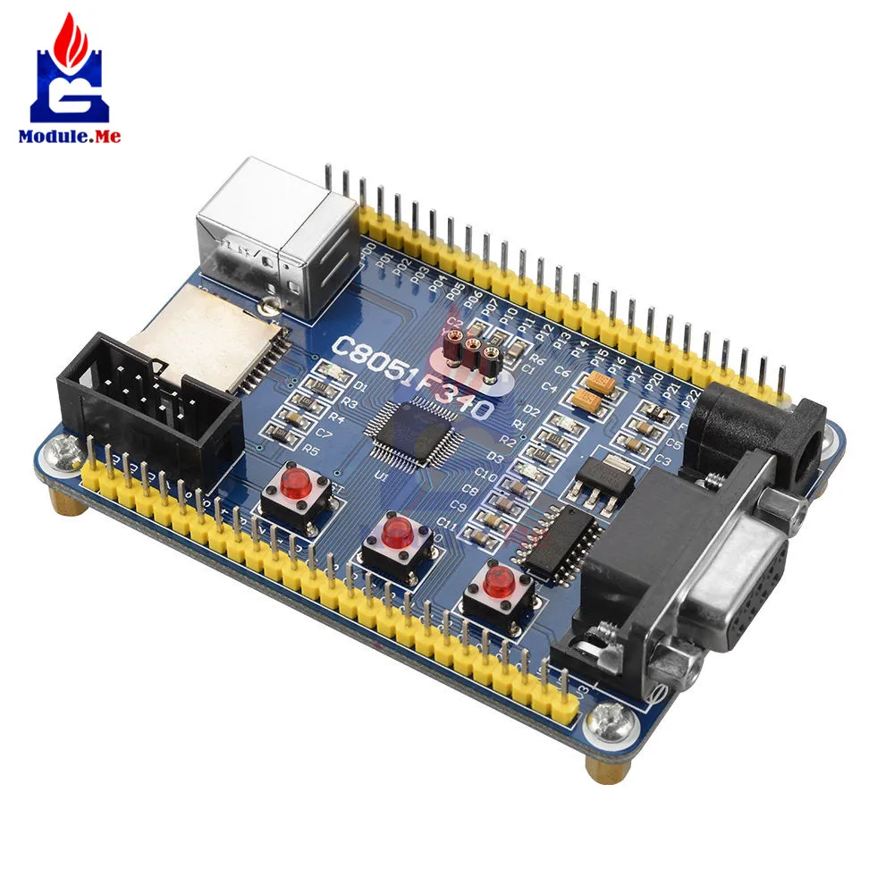 C8051F340 макетная плата обучения эксперимент программист микроконтроллер C8051F мини система усилитель плата с USB кабелем