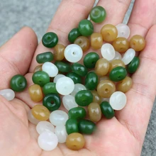 Хотан нефрит Бао пряжки бусины яшма белый материал нефрит 8 мм сахар Huangkou abacus бусины разделитель DIY браслет