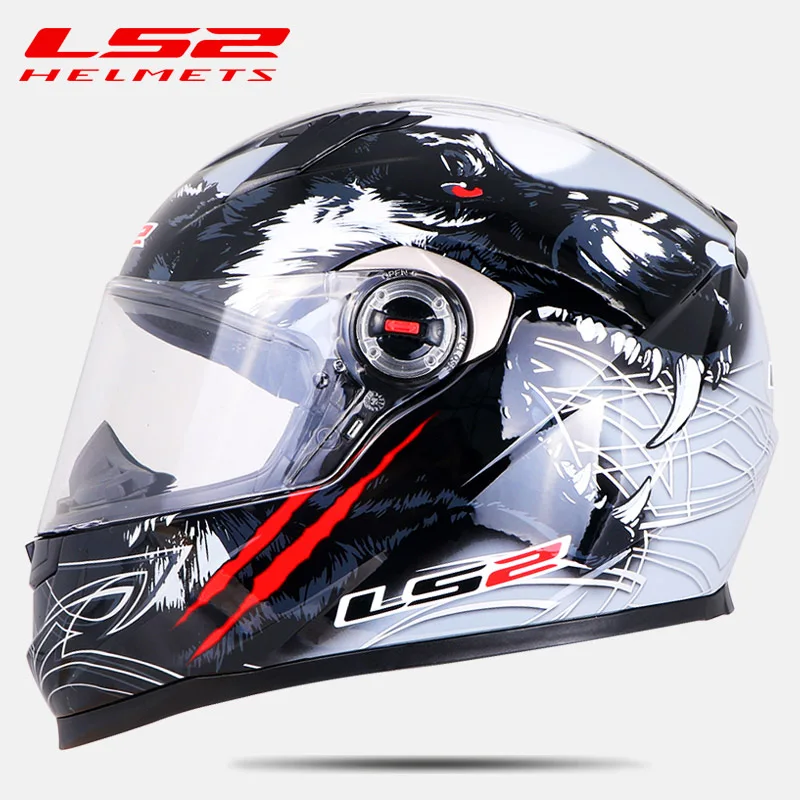 LS2 FF358 полный уход за кожей лица moto rcycle шлем Alex Barros moto cross racing casco moto capacete ls2 ECE утвержден - Цвет: Gray Wolf Totem